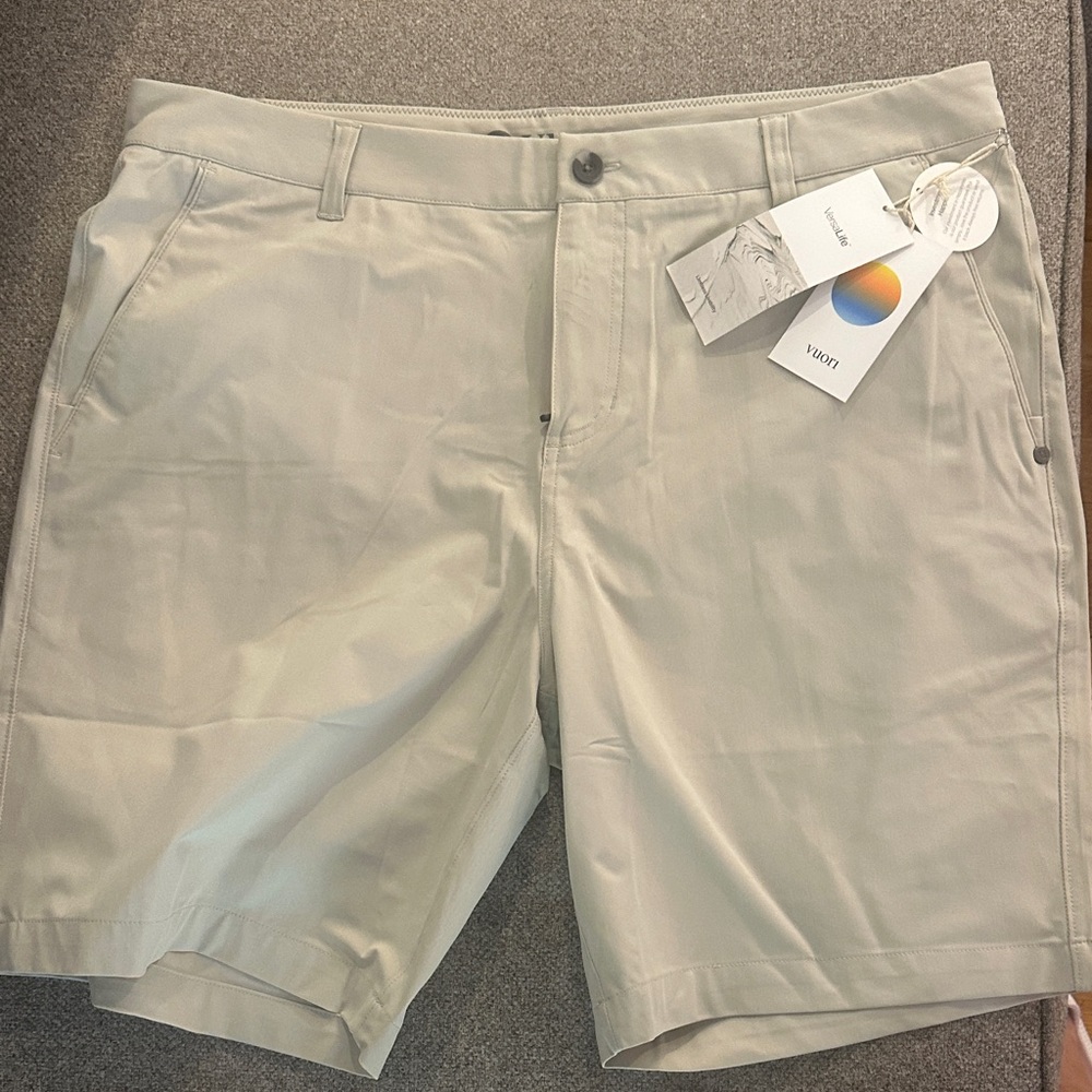 Vuori Men's Light Gray Flat Front Shorts